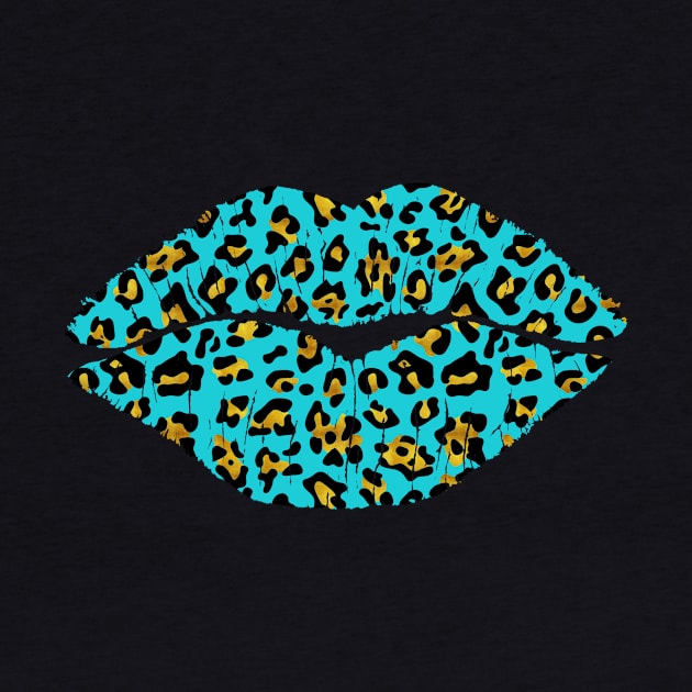 Aqua Leopard Lips by LittleBean